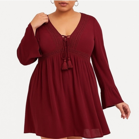 Torrid Burgundy Dress - Picture 1 of 5